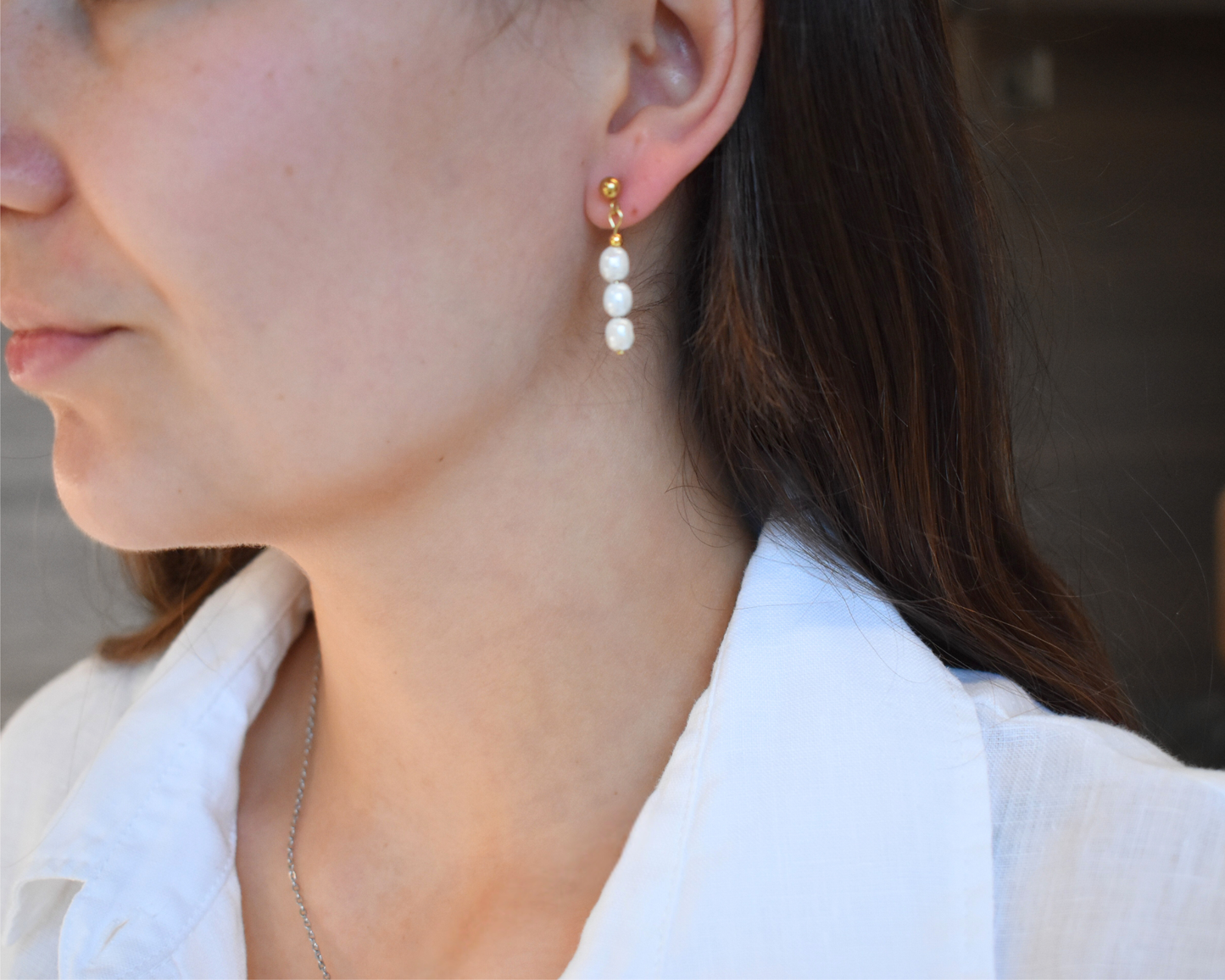 Ohrstecker Vara mit veganen Perlen – minimalistischer Perlenschmuck.