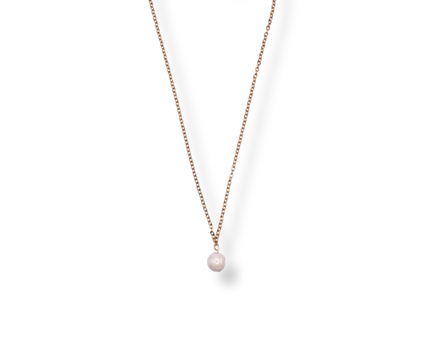 Viona Halskette mit veganen Keramikperlen aus Edelstahl.